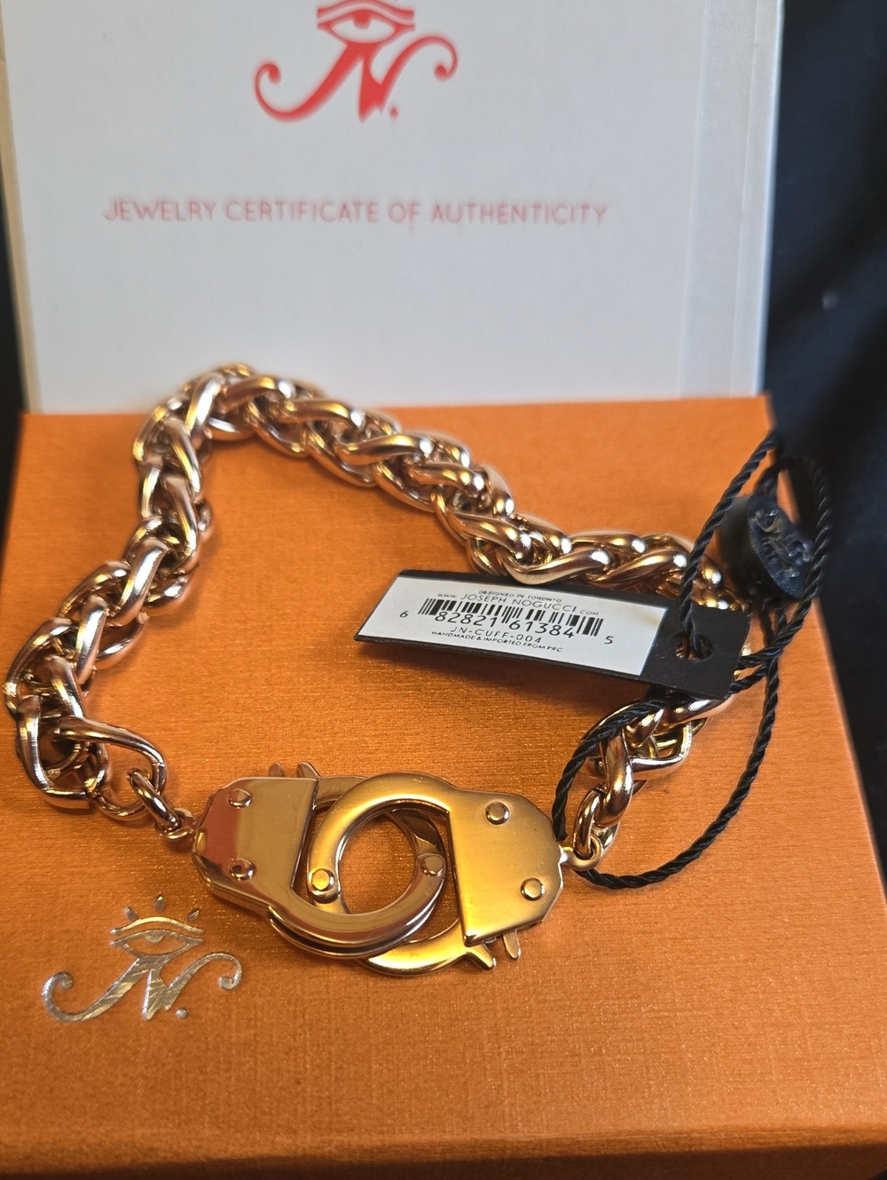 Gold-Tone Chain Bracelet with Handcuff Clasp
